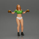 Tired boxing girl is lying in the boxing ring about to be knocked out - Only-Games