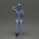 beautiful girl in cap and shorts sitting and drinking - Only-Games