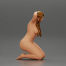 Naked Chola Girl in open shirt sitting putting his hands behind head - Only-Games