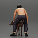 gangster homie in shorts with his dog on the street - Only-Games