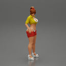 Sexy woman in bra and mini shirt undressing her shorts - Only-Games