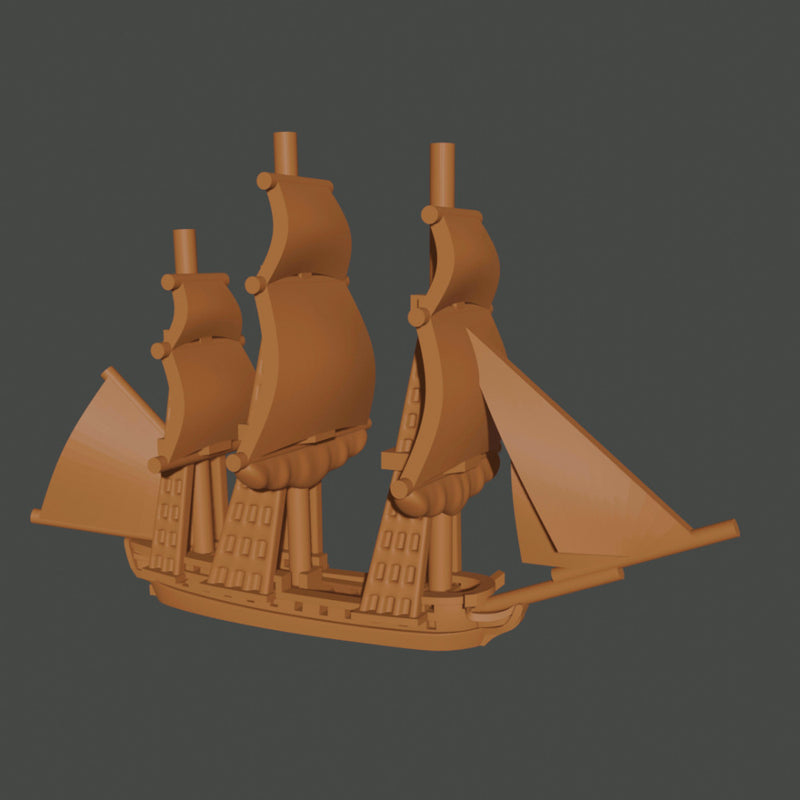 1/2400 Famous Napoleonic Ship Set (7 models) + Blender Customiser Files