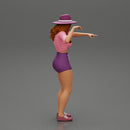 Travel woman in hat and short pointing her next destination using world map - Only-Games