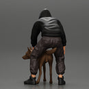 gangster homie in hoodie and short with his dog on the street - Only-Games