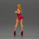 Confident Woman Posing Elegantly in Red Dress and Heels - Only-Games