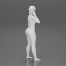 Naked girl  standing in short hair - Only-Games
