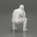 Worried man in a leather jacket sitting and thinking - Only-Games