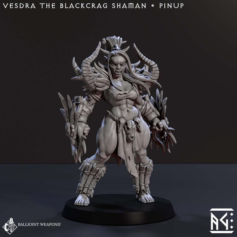 Vesdra the Blackcrag Shaman - Orc Pinup (Blackcrag Orcs) - Only-Games