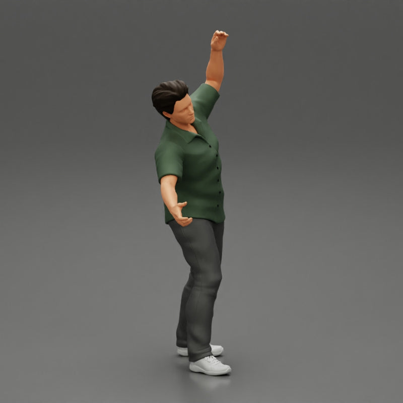 young man in a shirt and pants dancing - Only-Games