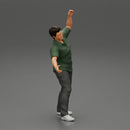 young man in a shirt and pants dancing - Only-Games