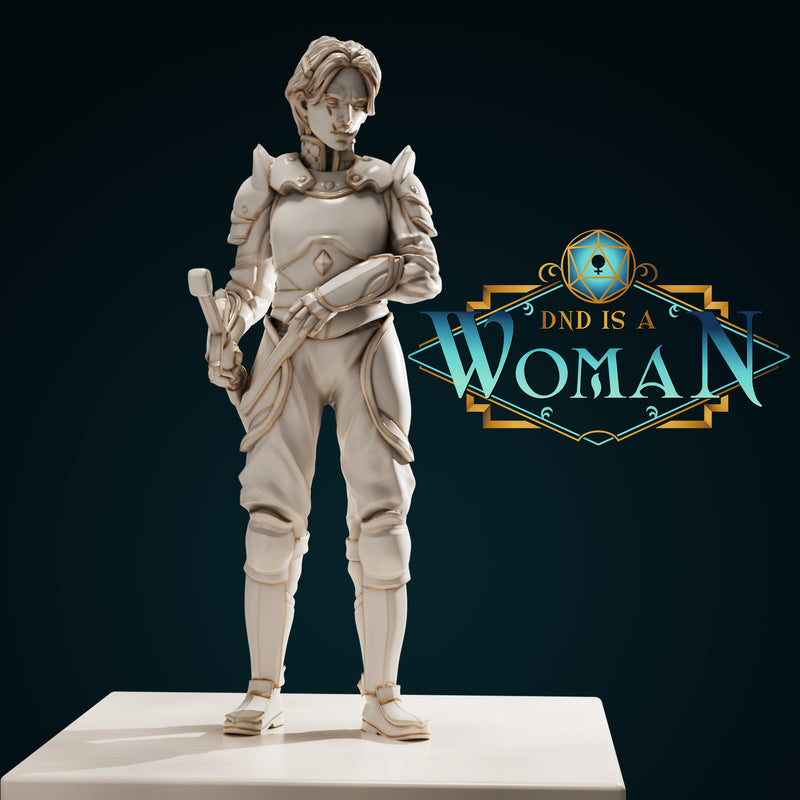 Human Fighter - Ellenor - 28mm / 32mm / 75mm - Only-Games