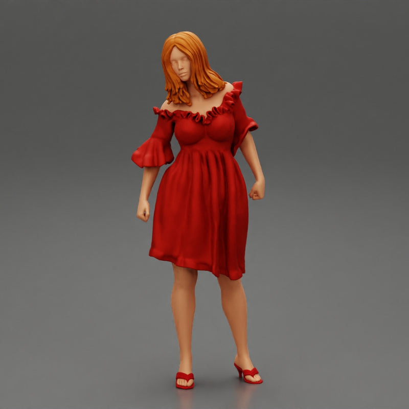 Cute Woman Fashion Model In Gorgeous Dress Posing - Only-Games