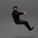 Gangster in hat driving a car and holding gun - Only-Games