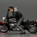 Young Man In open Leather Jacket Riding On Motorbike in sunglasses - Only-Games