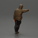 man leaning against the car, wearing an open jacket with hood - Only-Games