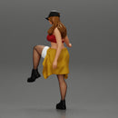 sexy girl standing in pantyhose mesh cap and shirt tied around her hips - Only-Games