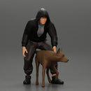 gangster homie in hoodie and short with his dog on the street - Only-Games