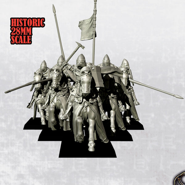 Late Crusader Knights on Horse - Complete Regiment - 28mm (Historic Scale) - Only-Games