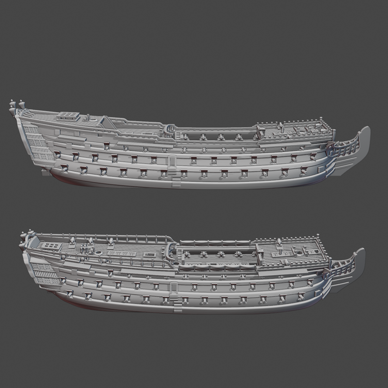 1/700 & 1/1200 British 80-gun Three-Decker HMS Cambridge, 1755-1803 - Only-Games