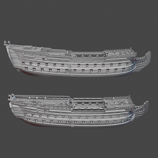 1/700 & 1/1200 British 80-gun Three-Decker HMS Cambridge, 1755-1803 - Only-Games