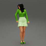 Young Woman in Mini Skirt shirt and Heels - Only-Games