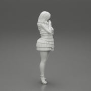 Beautiful woman with long hair standing and posing in fashion summer dress - Only-Games