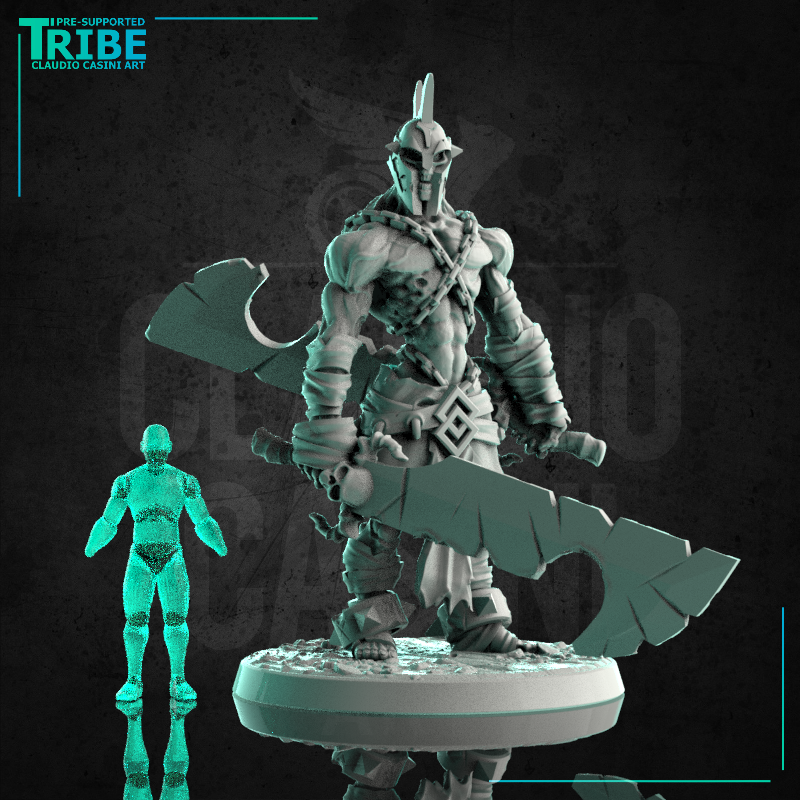 (L 0029) Male giant undead guradian knight with two big swords (Large) - Only-Games