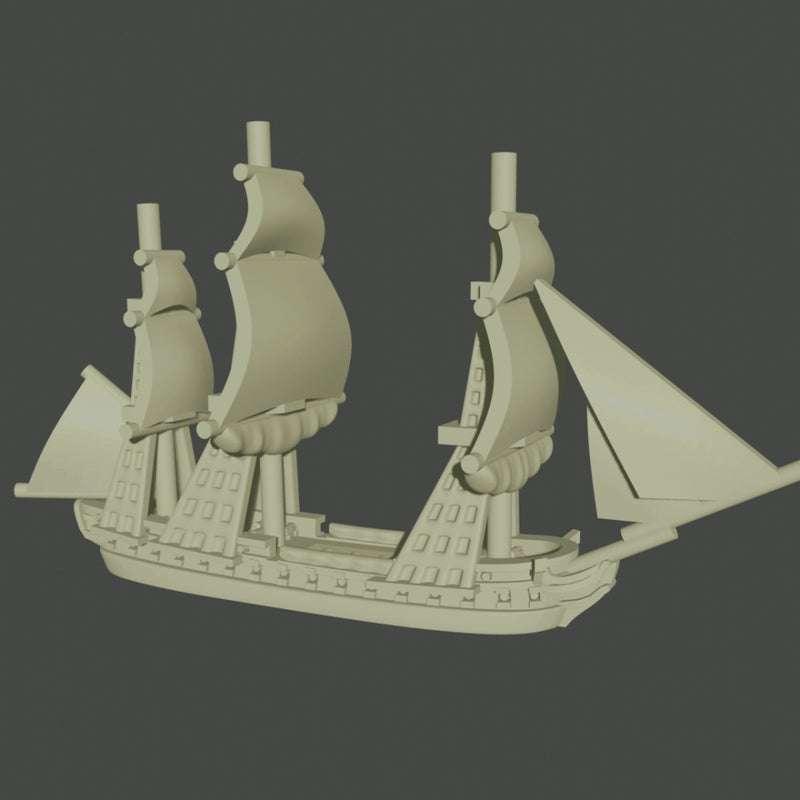 1/2400 Famous Napoleonic Ship Set (7 models) + Blender Customiser Files