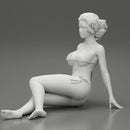 Sexy Woman Girl Sitting in Bikini on Beach - Only-Games