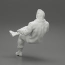 man in leather jacket and jeans sitting cross legged and thinking - Only-Games