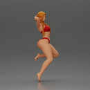 Elegant pose in red bikini, showcasing confidence and playful charm - Only-Games