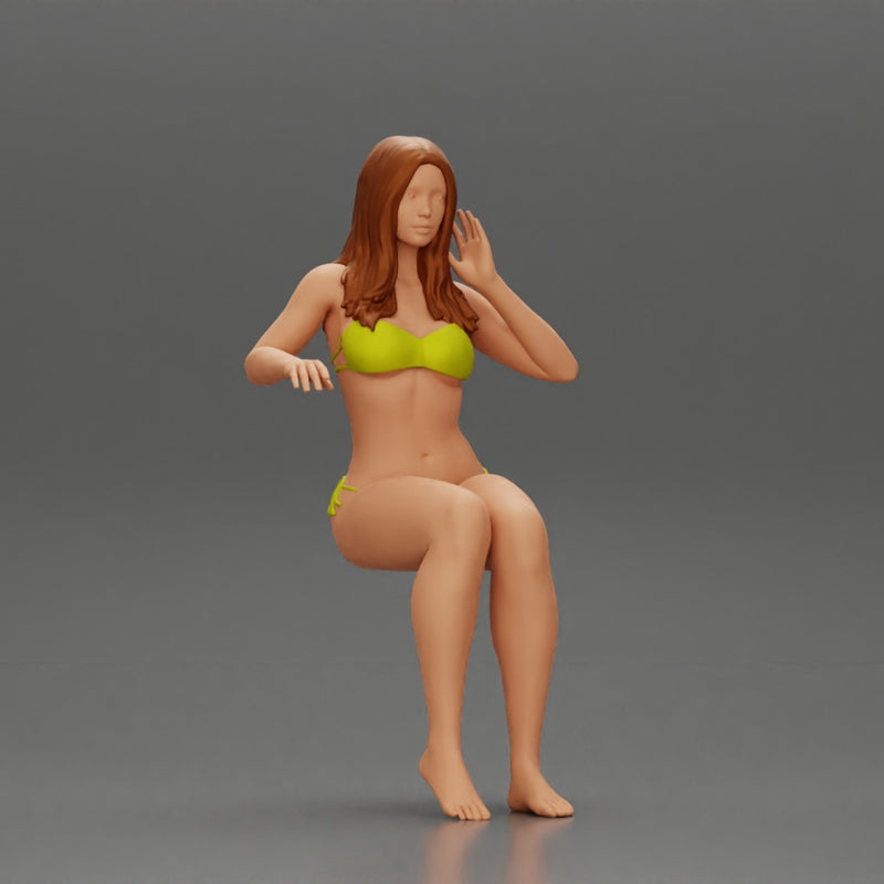 Sexy girl in a bikini sitting on a boat - Only-Games