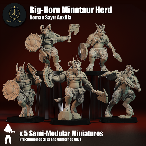 Saytr Auxilia "Big-Horn" Minotaur Herd - Only-Games