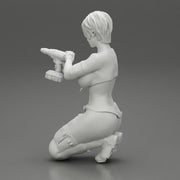 Repair woman sitting and holding a drill - Only-Games