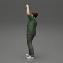 young man in a shirt and pants dancing - Only-Games