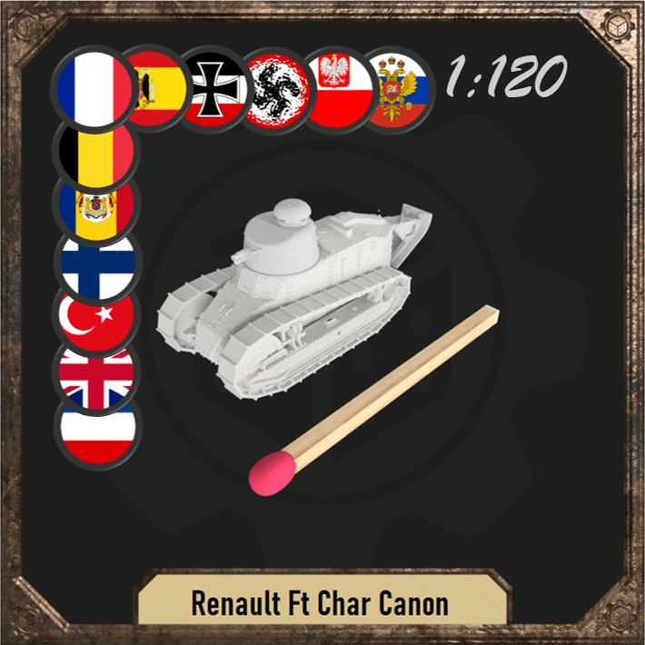 1/120 Renault Ft Char Canon with casted turret