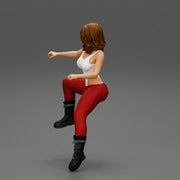 beautiful woman sitting and driving a motorbike - Only-Games