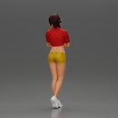 sexy girl in mini shirt and shorts standing and contemplating - Only-Games
