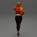 Pretty Woman in Leather Jacket and neck warmer - Only-Games