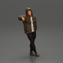 man leaning against the car, wearing an open jacket with hood - Only-Games