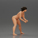 Naked tennis player holding her racket in a ready position - Only-Games