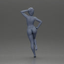 Naked girl with short hair leaning on a car - Only-Games