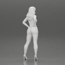 Asian girl posing in shorts next to a car - Only-Games