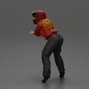 motorcyclist woman in helmet and hoodie sitting on motorcycle - Only-Games