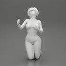 Sexy girl in bikini with short hair sitting on her knees - Only-Games