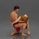 Sad man sitting pulls drowning girl from the ocean merge - Only-Games