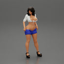 Sexy woman showing her breasts undressing her shorts - Only-Games