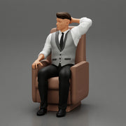 2 suited businessman like Thomas Shelby sitting in the first-class cabin of an airplane - Only-Games