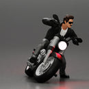 Young Man In open Leather Jacket Riding On Motorbike in sunglasses - Only-Games