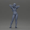 Sexy girl in a bikini and mini shirt posing confidently - Only-Games